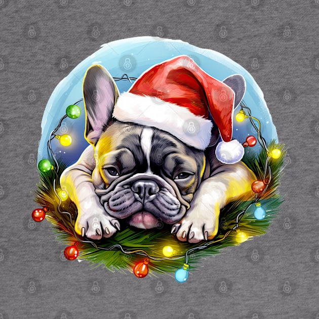 Lazy French Bulldog at Christmas by Chromatic Fusion Studio